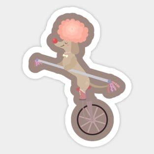 Unicycle Dog Sticker